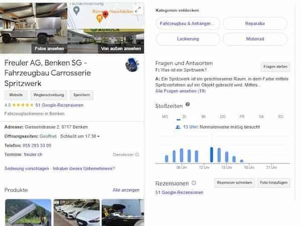 Google Unternehmensprofil & Unternehmensseite